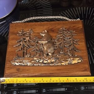 Source Unknown Rustic Bear Wall Art in Brown and Silver